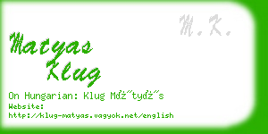 matyas klug business card